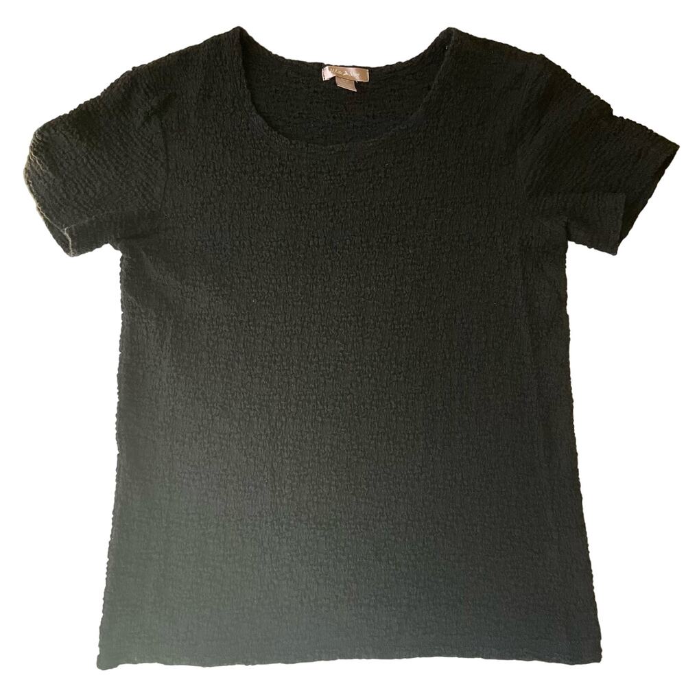 White Stag Women’s Short Sleeve Screw Neck T-shirt size S (4-6), Solid Black